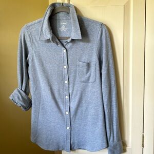 LL Bean Heather Blue Knit Shirt